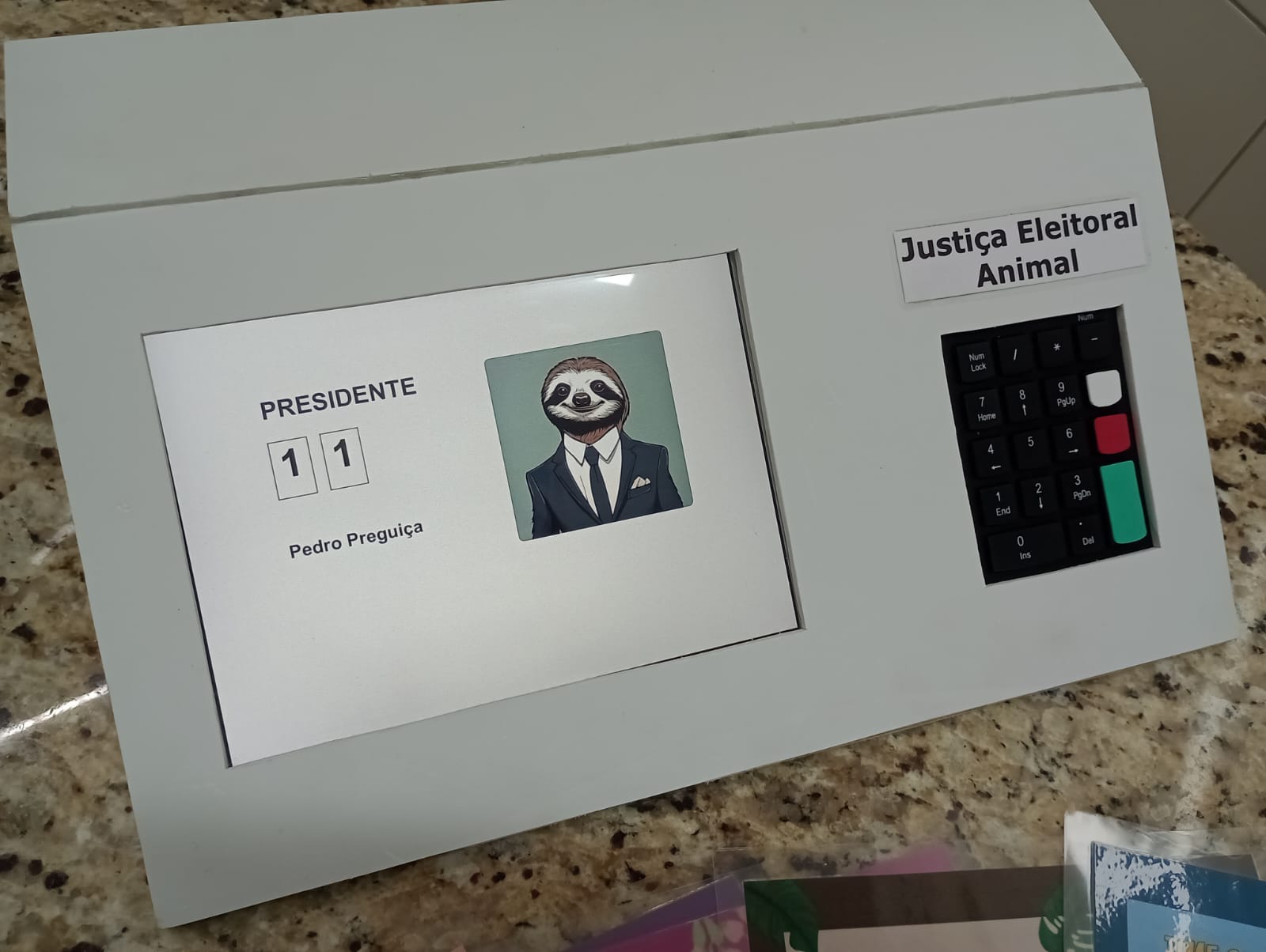 Imagem da tela de votação preenchida